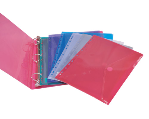 11 Holes Envelope Binders Pocket with Velcro